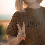 Jenvae Leopard Boxy Cropped T-shirt