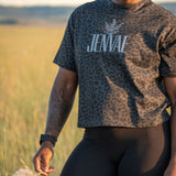 Jenvae Leopard Boxy Cropped T-shirt