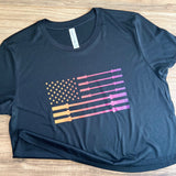 Barbell Flag Women's Cropped Tee
