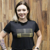 Barbell Flag Women's Cropped Tee