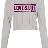 Love & Lift Grunge Women's Triblend Long Sleeve Crop Hoodie