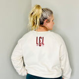 Love & Lift Barbell Flag Pullover Cropped Fleece