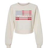 Love & Lift Barbell Flag Pullover Cropped Fleece