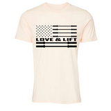 Bold Love & Lift Barbell Flag Unisex T-shirt