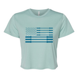 Barbell Flag Women's Cropped Tee