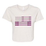 Barbell Flag Women's Cropped Tee