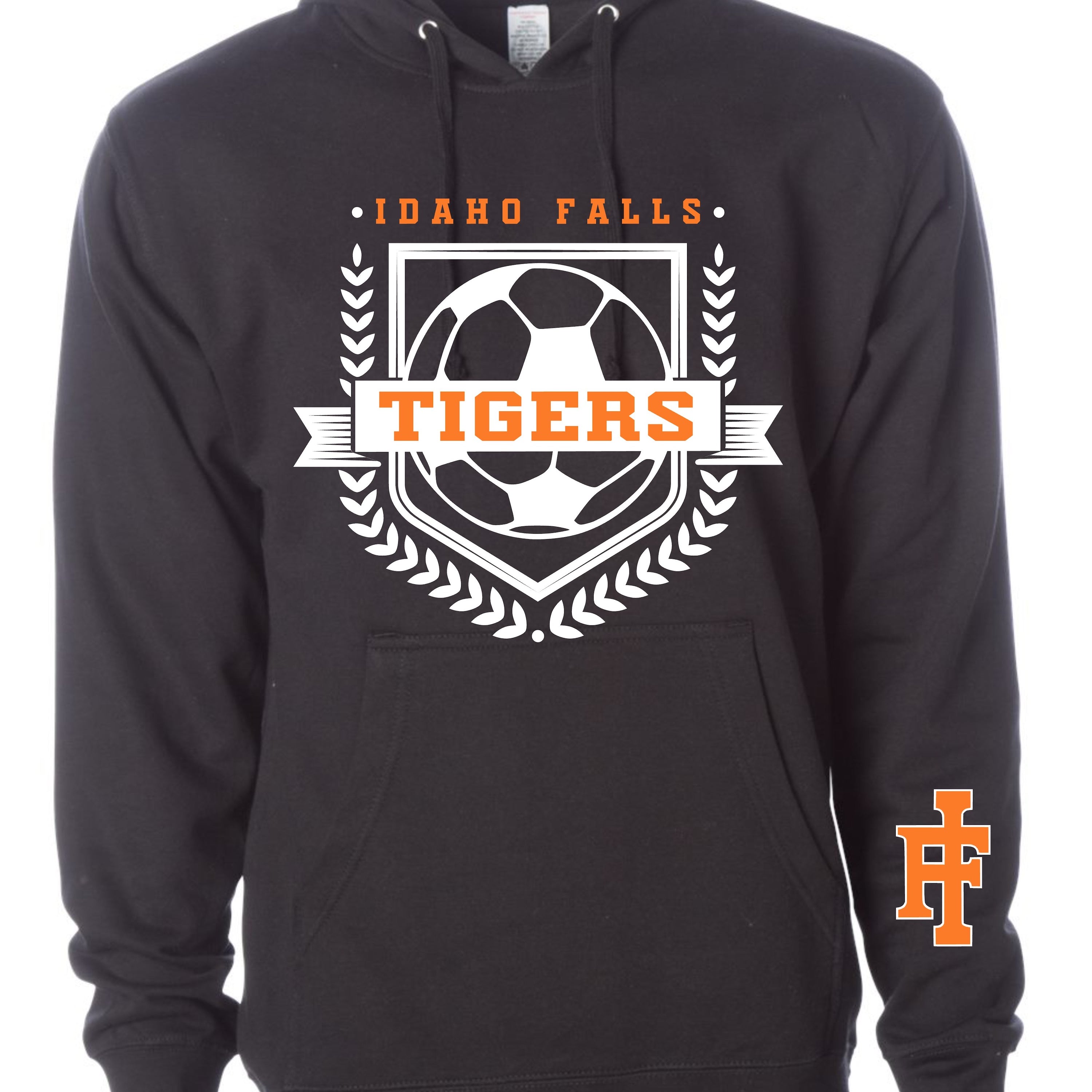 Tiger Soccer Hoody Black Midweight (Multiple Designs)