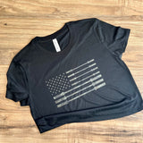 Barbell Flag Women's Cropped Tee